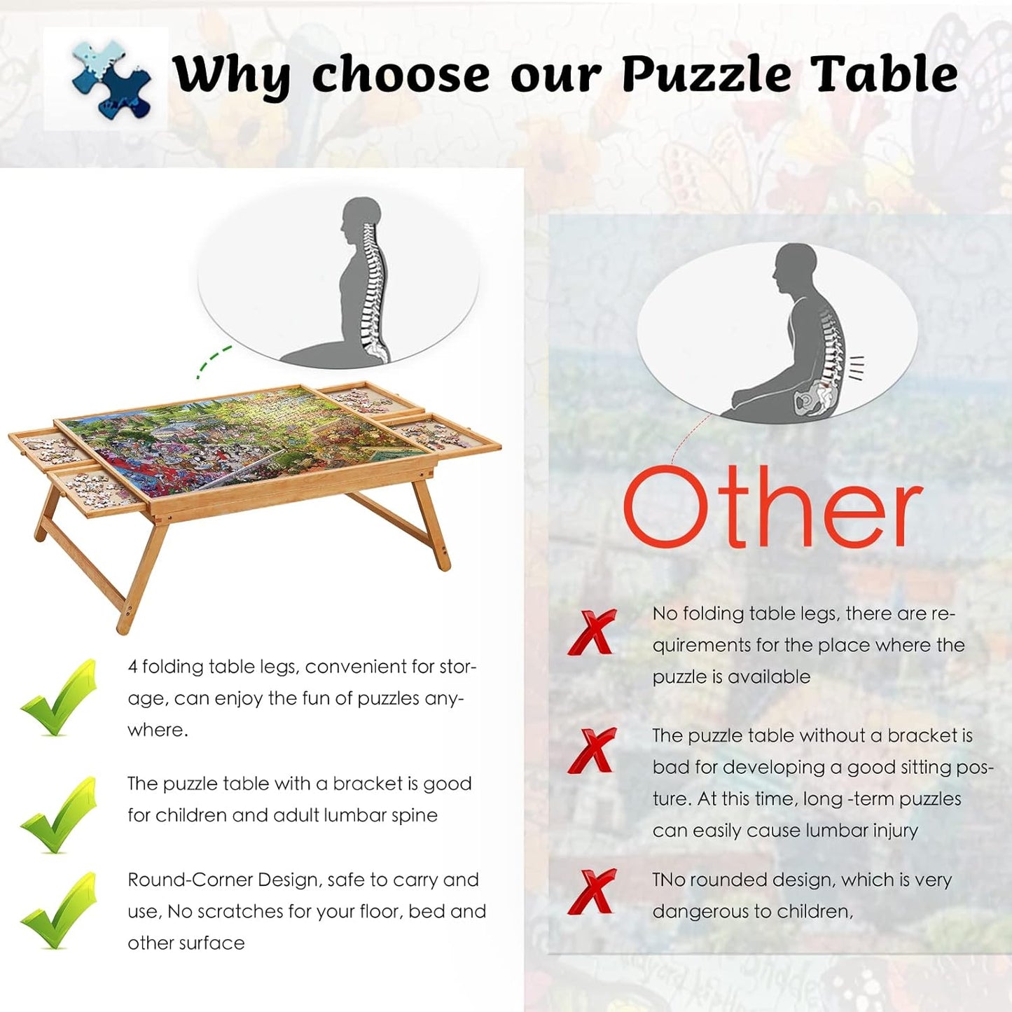 Puzzle Table Craft Board Game Table Jigsaw Game Table