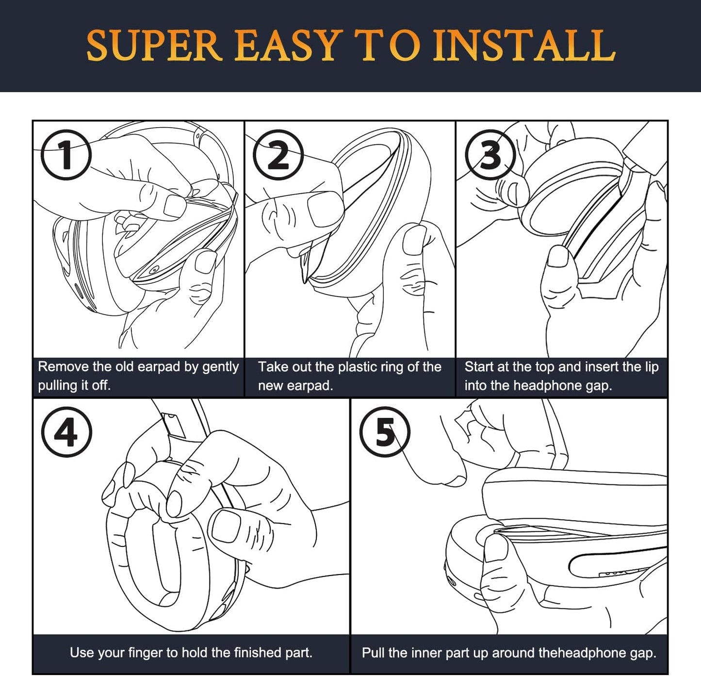 Replacement Ear Pads Cushions for Sennheiser HD 4.50 HD4.50 BTNC Headphones