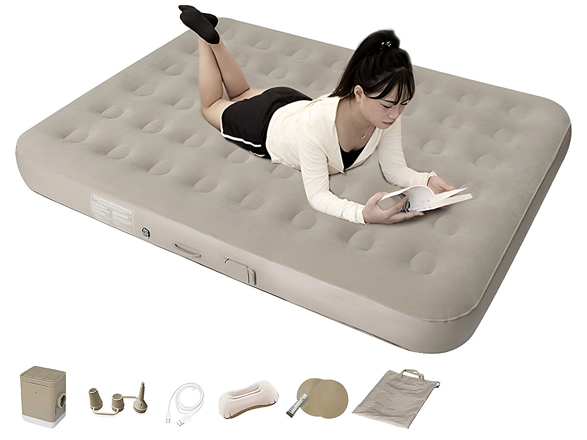 Queen Size Air Bed Inflatable Mattress with Built-in Pump