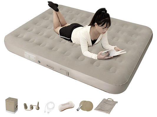 Queen Size Air Bed Inflatable Mattress with Built-in Pump