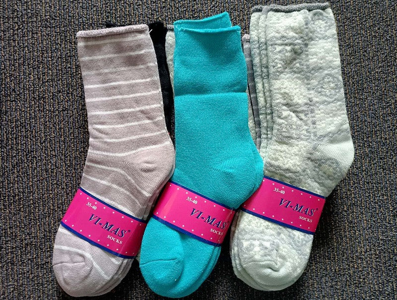 60 Pairs Women's Thick Thermal Crew Socks, Size 6-10