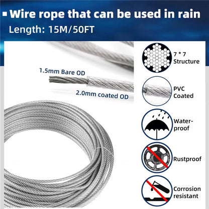 30M Stainless Steel Wire Rope Cable Kit