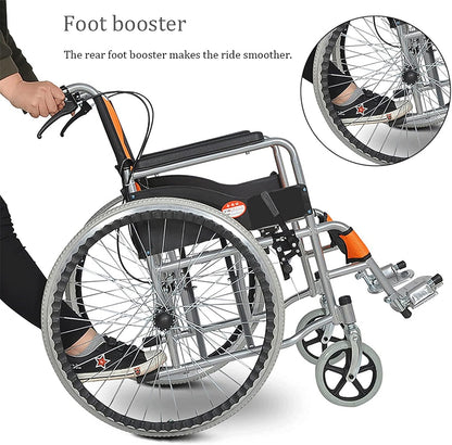 Self propelling folding wheelchair