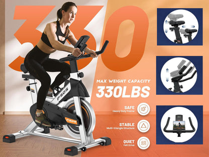 Adjustable Exercise Bike Spin Bike Heavy Duty