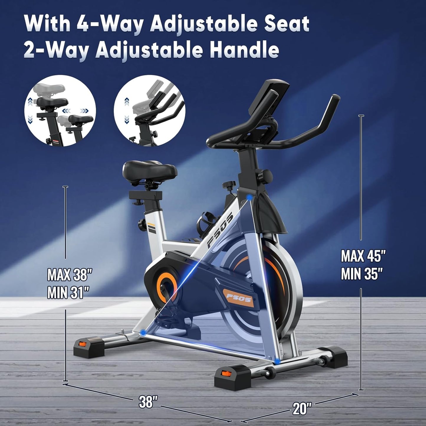 Adjustable Exercise Bike Spin Bike Heavy Duty