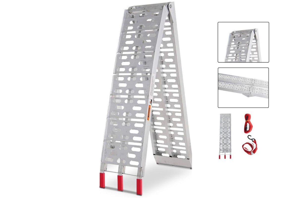 Aluminum Folding Ramps ATV Mower Loading Ramps Pair
