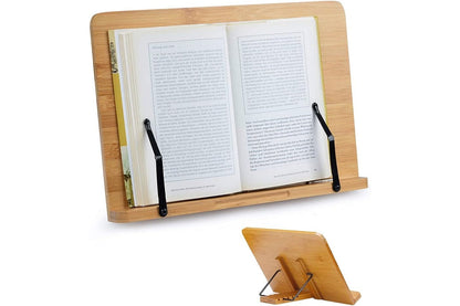 Reading Book Stand Adjustable Wooden Bible Holder Bamboo Foldable Rack Tablet