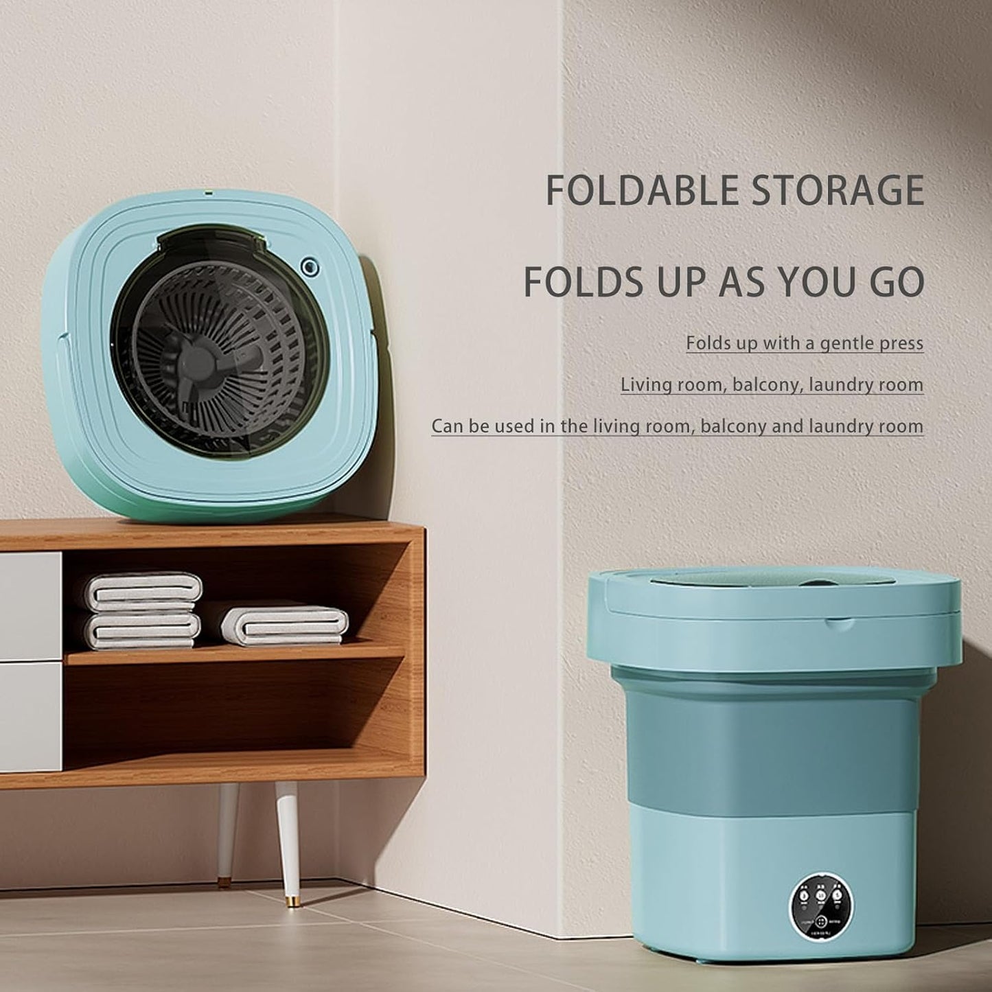 Washing Machine 8L Portable Foldable Collapsible Laundry Bucket