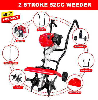 Rotary Hoe Tiller Cultivator 52CC Heavy Duty 2 Stroke