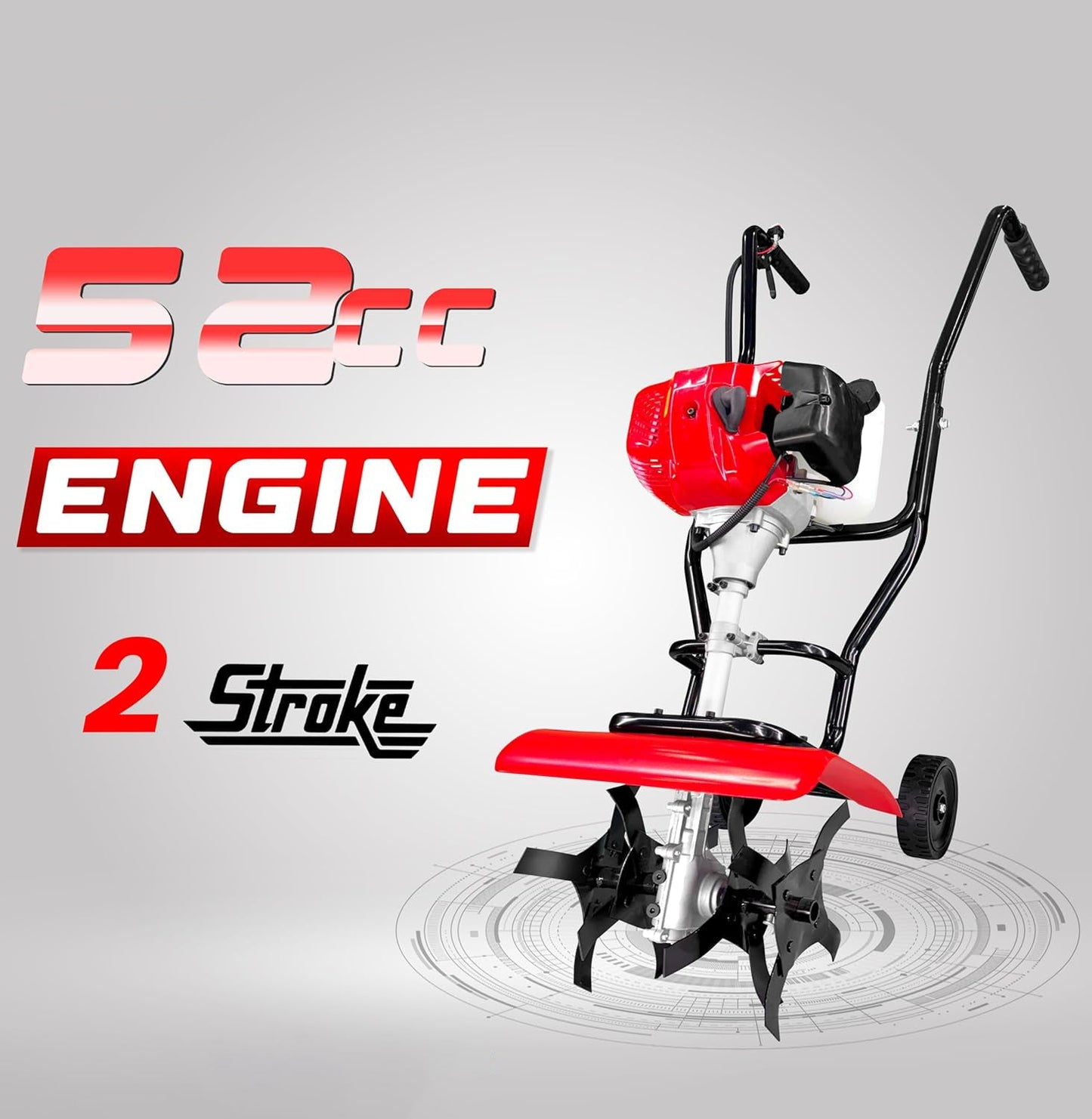 Rotary Hoe Tiller Cultivator 52CC Heavy Duty 2 Stroke