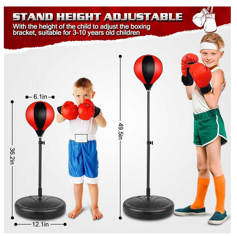 Punch Speed Ball Gloves Set Free Standing Punching Boxing Bag Home GYM Training