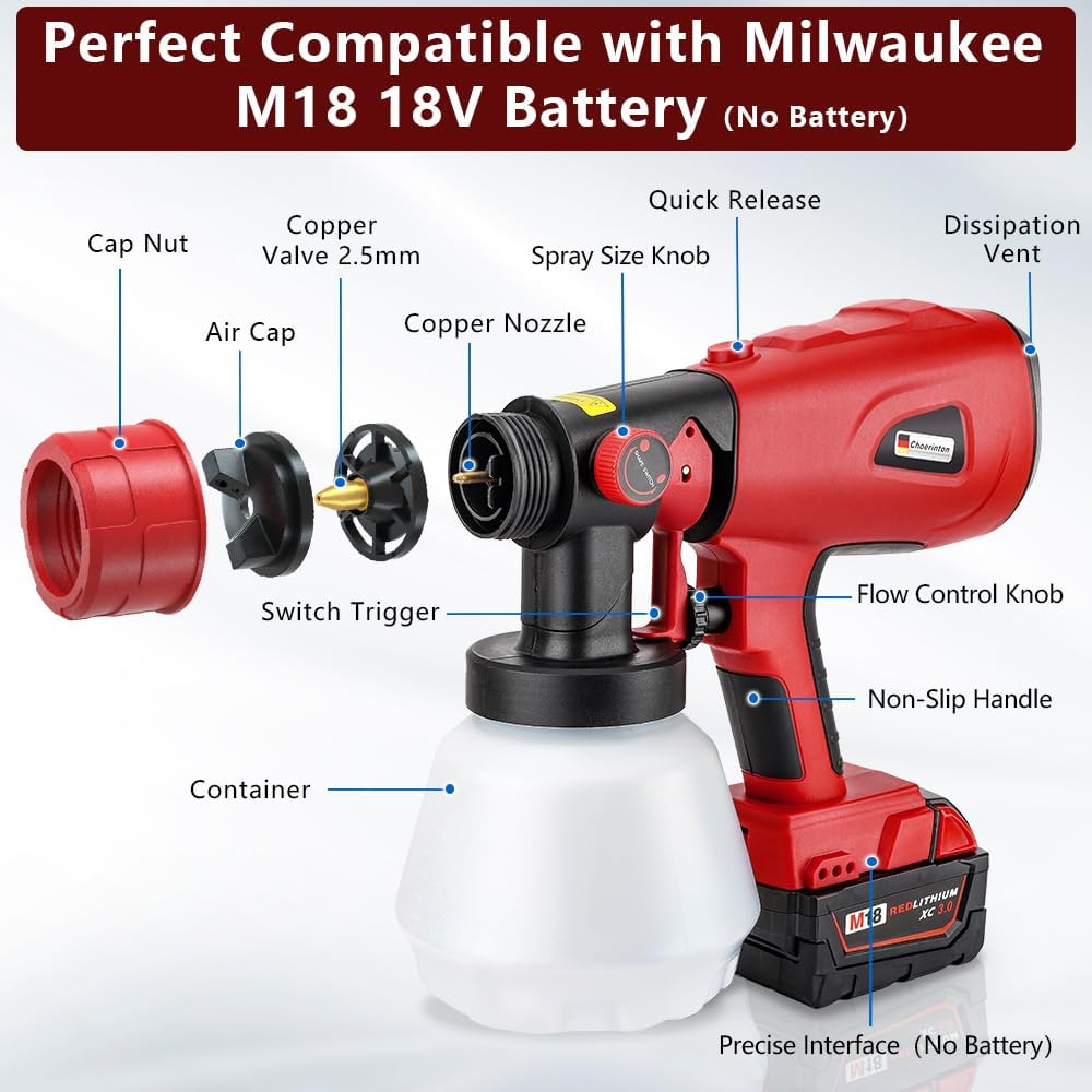 Cordless High Pressure Spray Gun Paint Sprayer