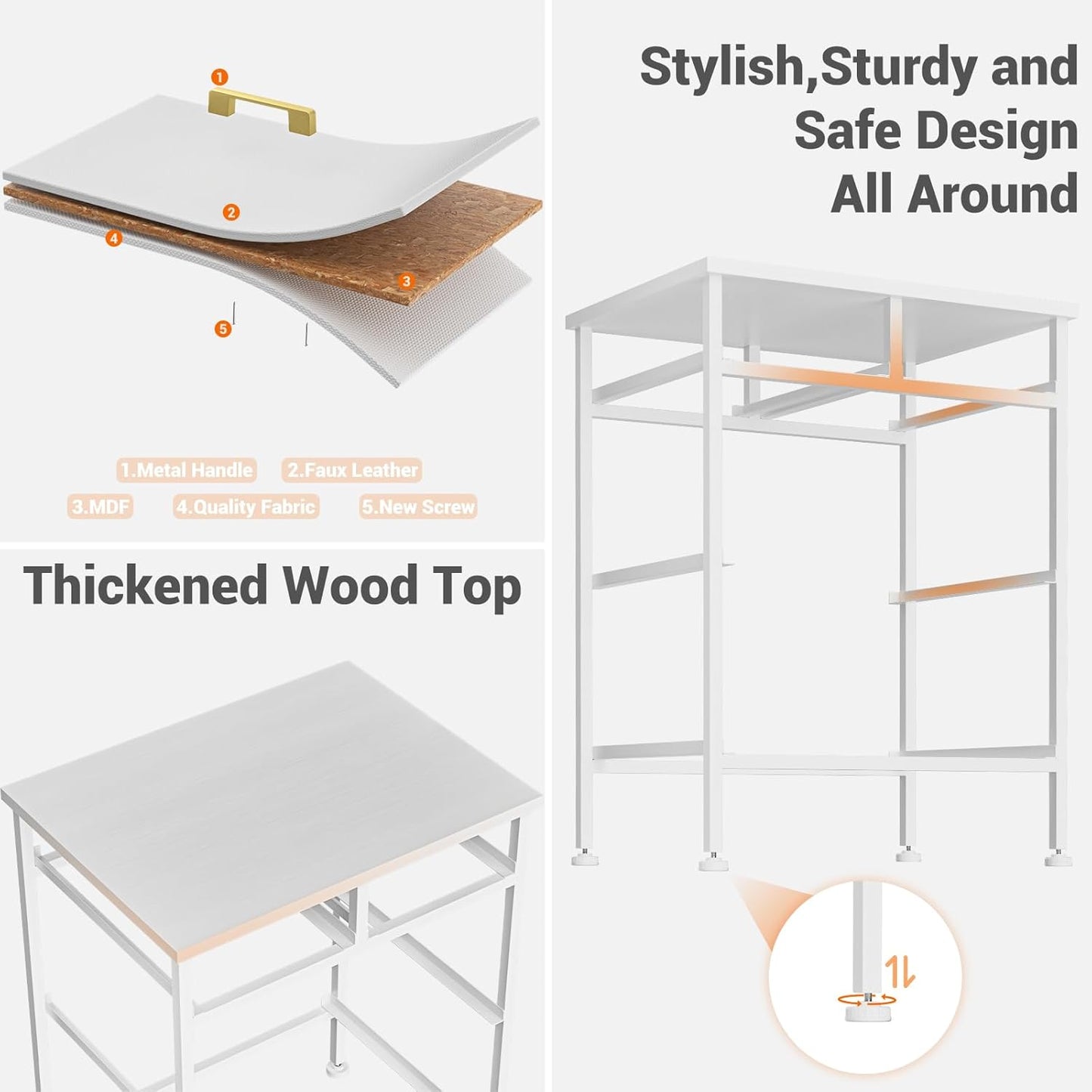 Storage Cabinet White  4 drawers