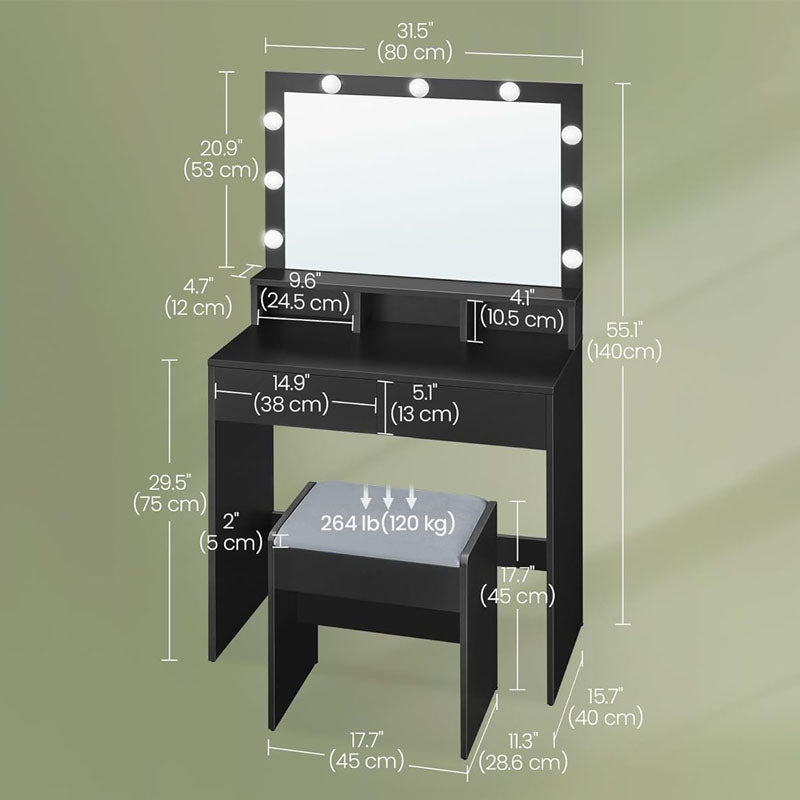 Dressing table with LED Mirror