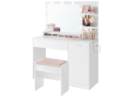 Dressing table with Stool - White