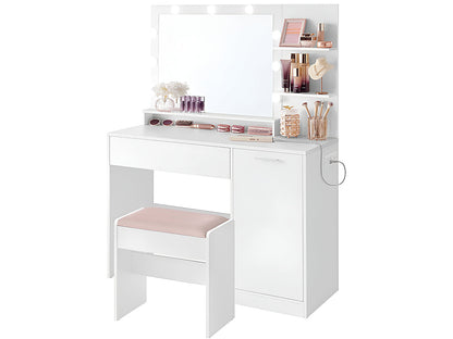 Dressing table with Stool - White