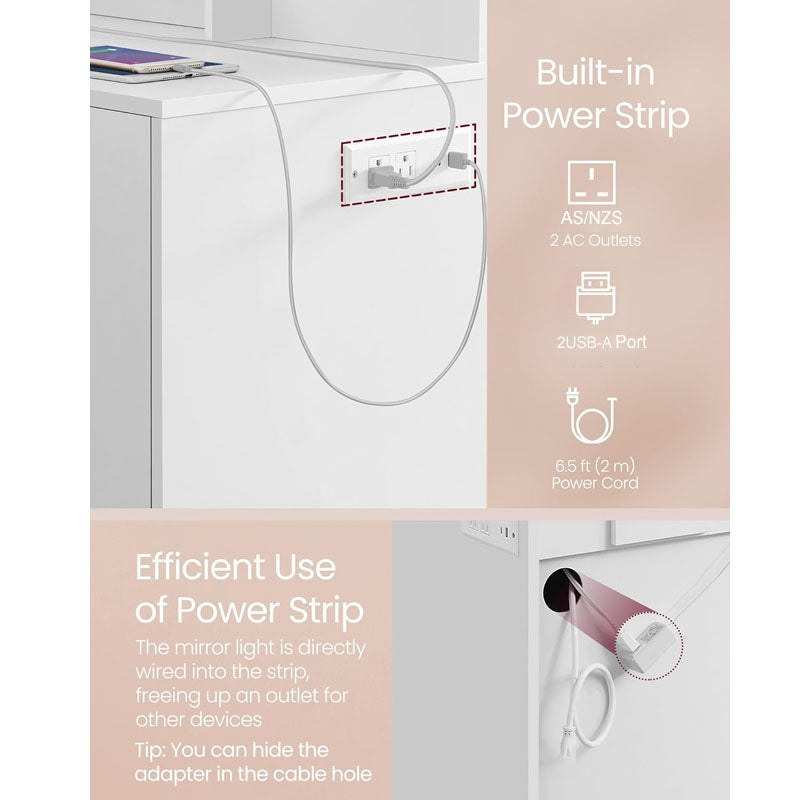 Dressing table with Stool - White