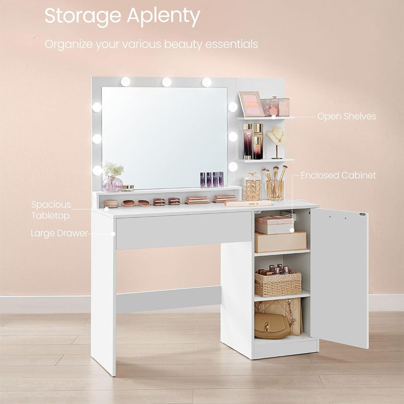 Dressing table with Stool - White