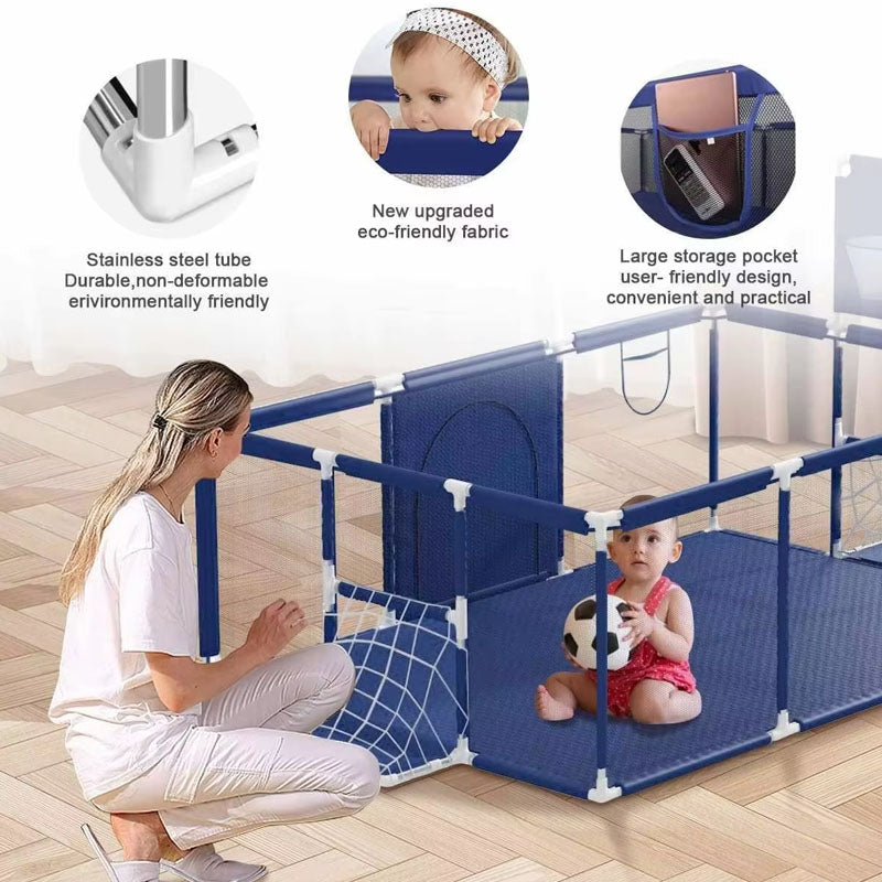 Portable Baby Playpen Fence Gate Wall Fence Barrier PlayPen 182cm