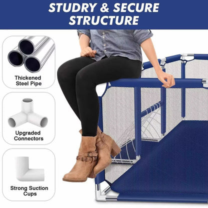 Portable Baby Playpen Fence Gate Wall Fence Barrier PlayPen 182cm