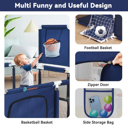 Portable Baby Playpen Fence Gate Wall Fence Barrier PlayPen 182cm