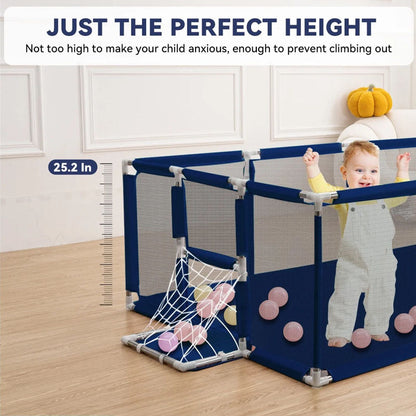 Portable Baby Playpen Fence Gate Wall Fence Barrier PlayPen 182cm