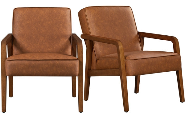 Set of Two Mid-Century Retro Modern Upholstered Lounge Chairs