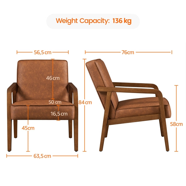 Set of Two Mid-Century Retro Modern Upholstered Lounge Chairs
