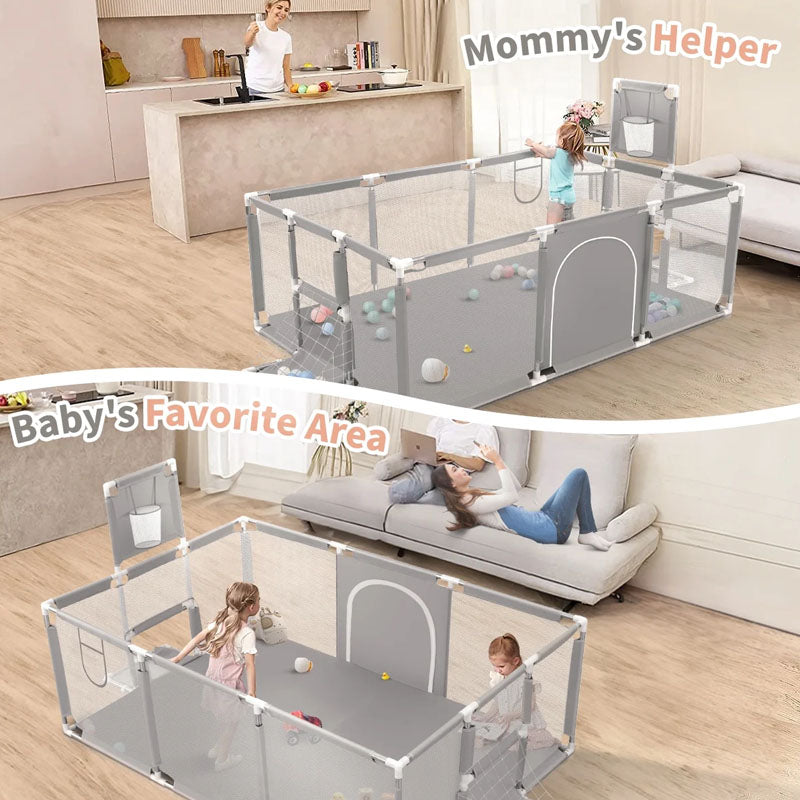 Portable Baby Playpen Fence Gate Wall Fence Barrier PlayPen