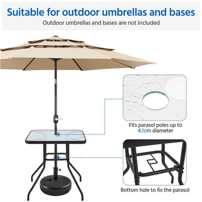 27.5'' Outdoor Coffee Table Patio Square Bistro Table