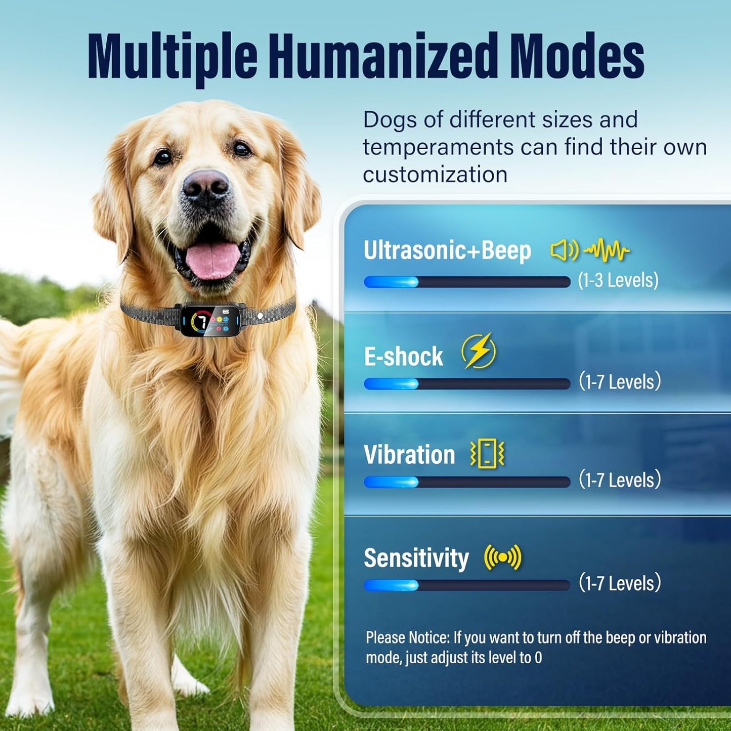 Dog Bark Collar Rechargeable Dog Training Collar