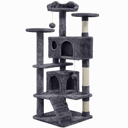 54.5'' Tall Cat Tree Condo Kitten Tree Tower Cat Tower