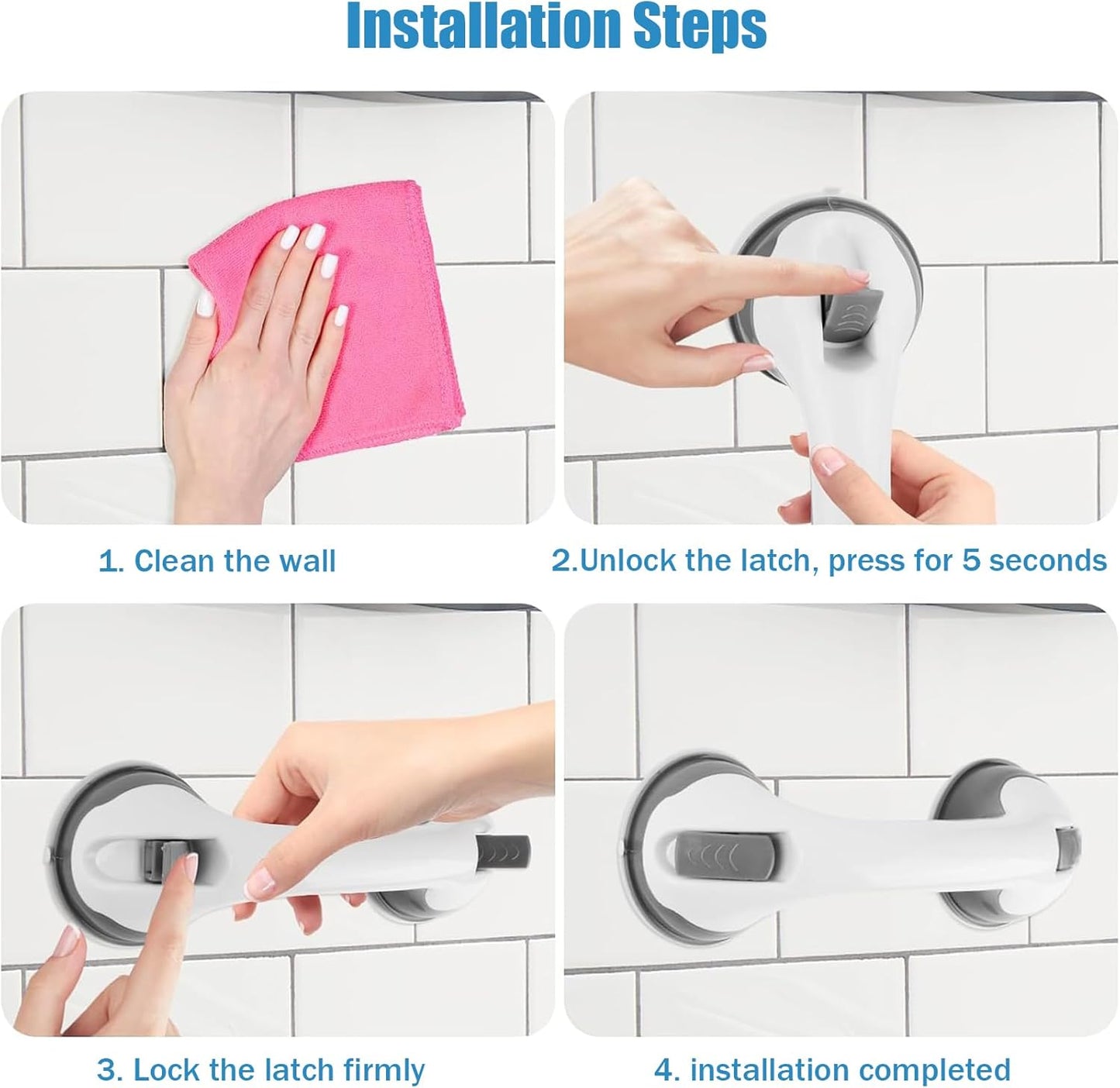 Bathroom Suction Grab Bars Armrest Toilet Assist Handle Shower Handle