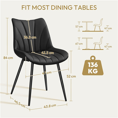 4x Modern Faux Leather Upholstered Dining Chairs Kitchen Chairs