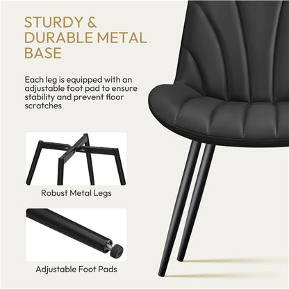 4x Modern Faux Leather Upholstered Dining Chairs Kitchen Chairs