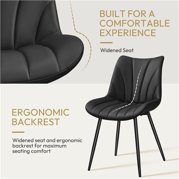 4x Modern Faux Leather Upholstered Dining Chairs Kitchen Chairs