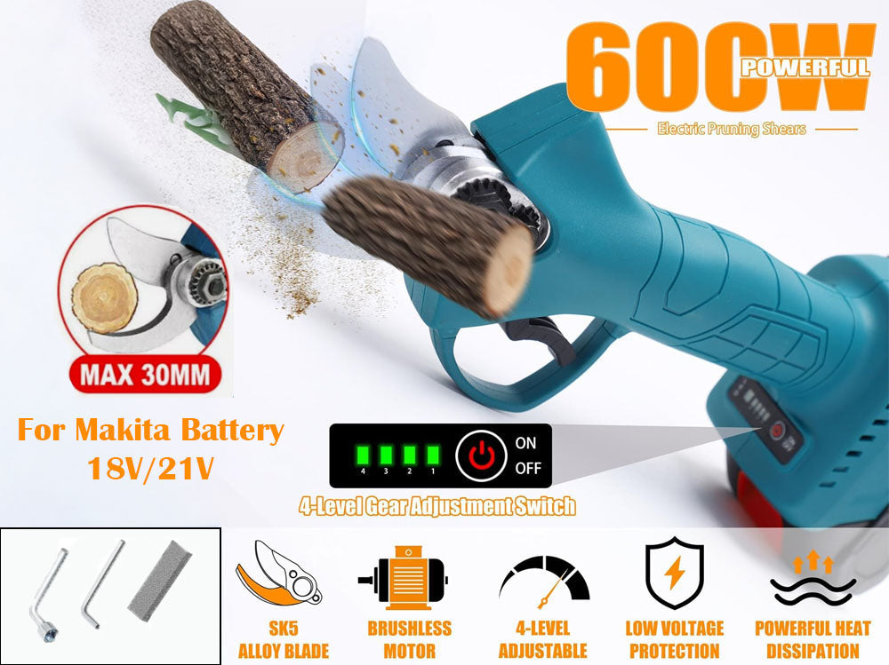 Cordless Electric Branch Scissors 30mm Pruning Shear Cutter