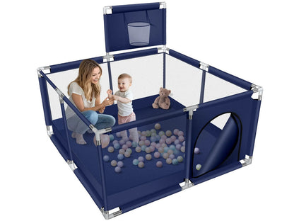 Portable Baby Playpen Fence Gate Wall Fence Barrier Play Gym Mat 125cm