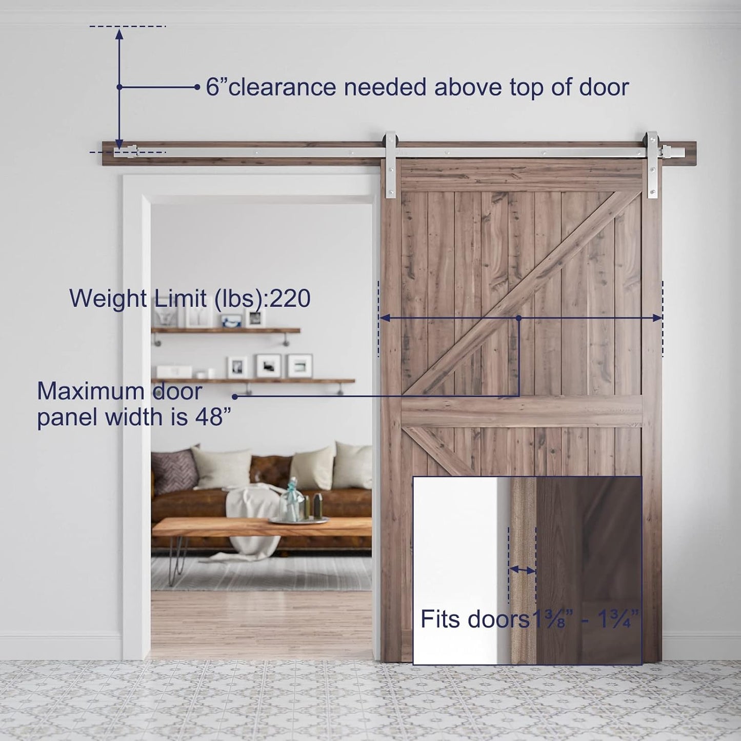 Barn door Hardware 2.5M Single Door