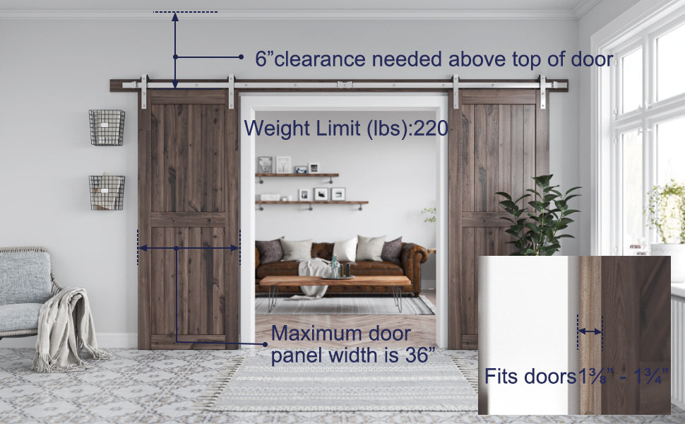 Barn door Hardware 4M Double Door