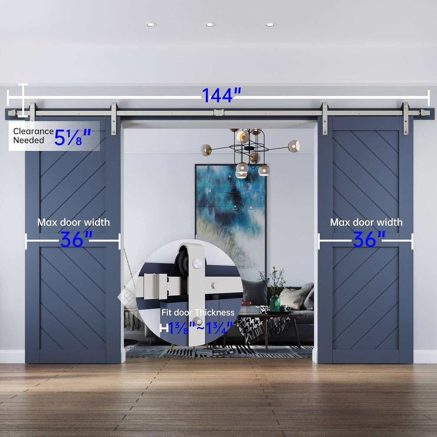 Barn door Hardware 4M Double Door