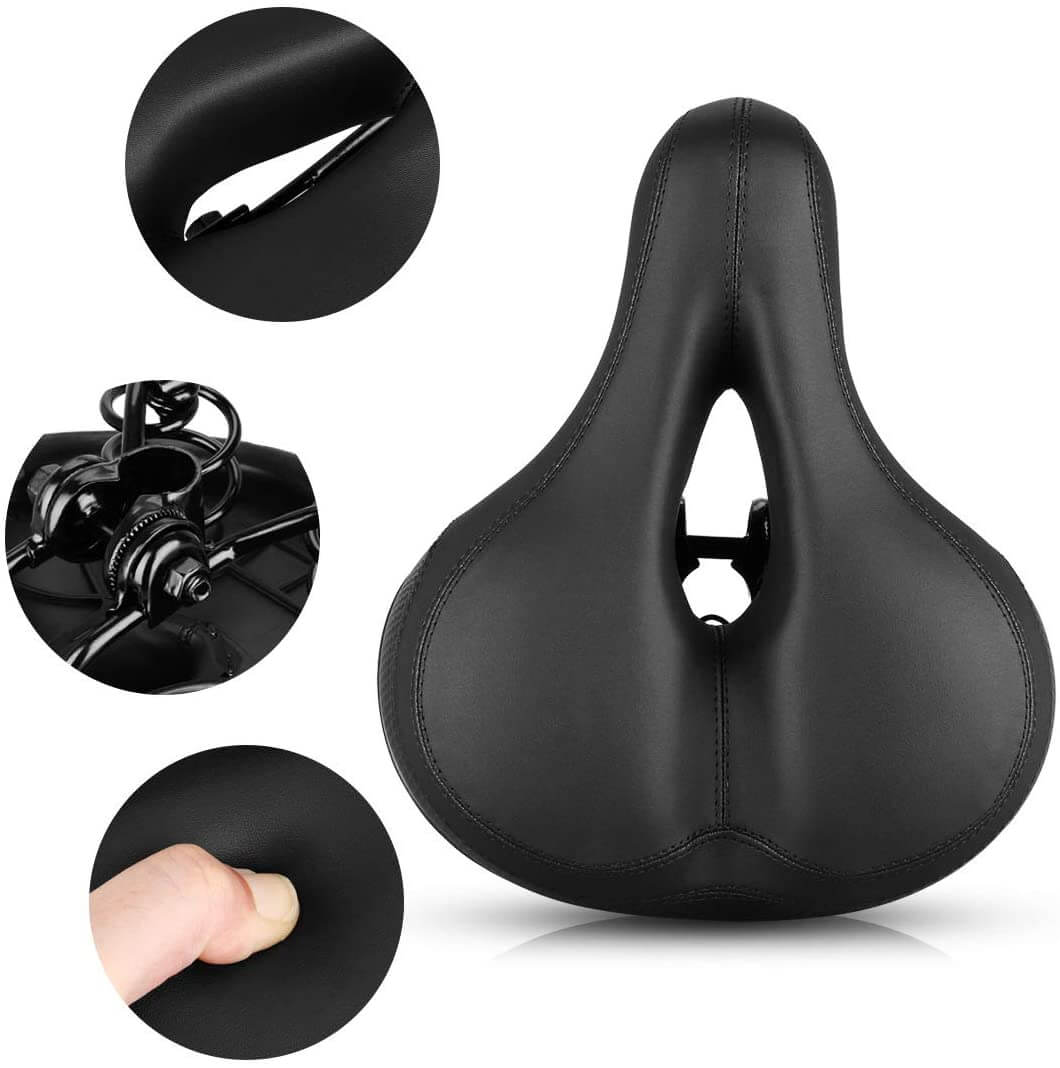 Mountain bike seat close up