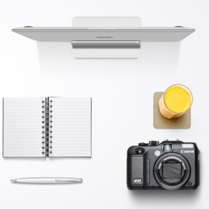 Vertical Adjustable Laptop Stand with Adjustable Dock Silver