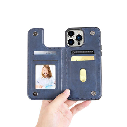 Mika Series PU Leather Wallet Stand Compatible with iPhone 16 Pro Case with Magnetic Close