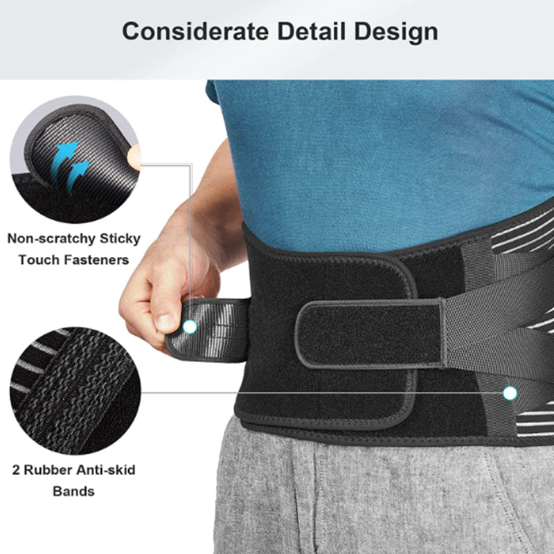Back Braces for Lower Back Pain Relief with 6 Stays Breathable Back Support... S