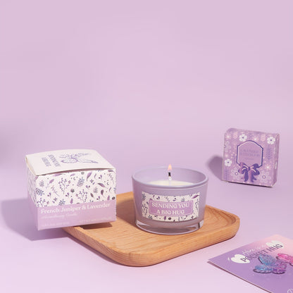 Purple Theme Aroma Candle Bath Gift Box