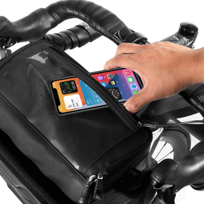 4L Rainproof Bike Handlebar Storage Bag with Touch Screen Strap Use for MTB