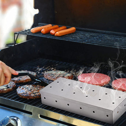 Smoker Box for BBQ Grill Wood Chips -  Stainless Steel