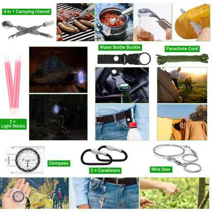 232Pcs Emergency Survival Kit, First Aid Kit Professional Survival Gear Tool B