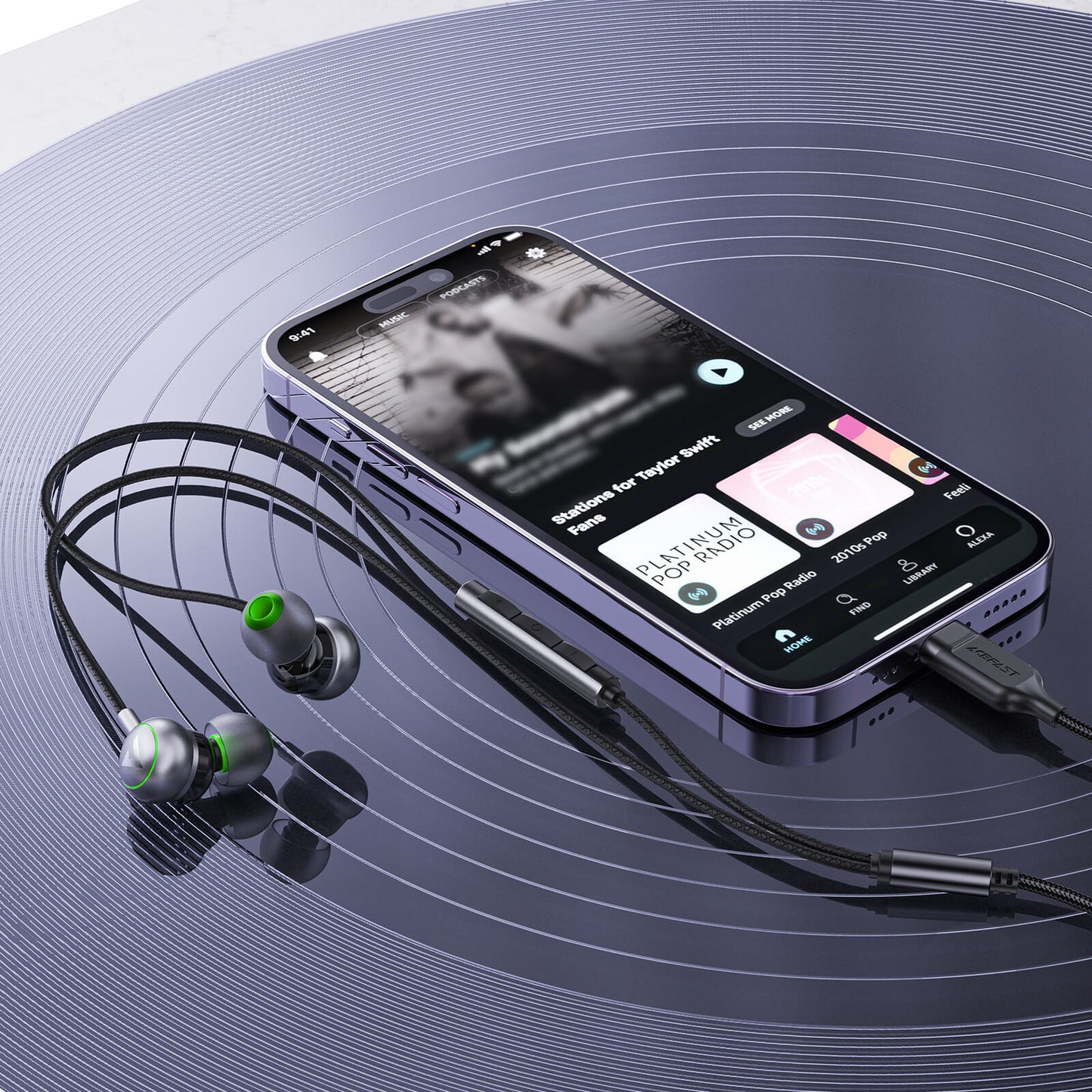 Acefast USB-C Lightweight Noise-Canceling Microphone Wired Earphones L5